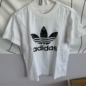 Adidas White Graphic Tee